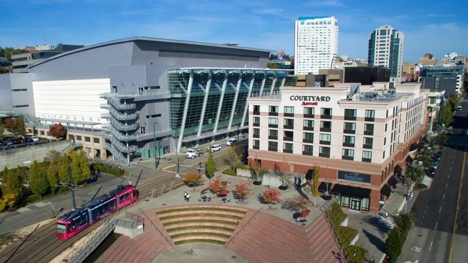 Photo of the outside of the Tacoma Convention Center